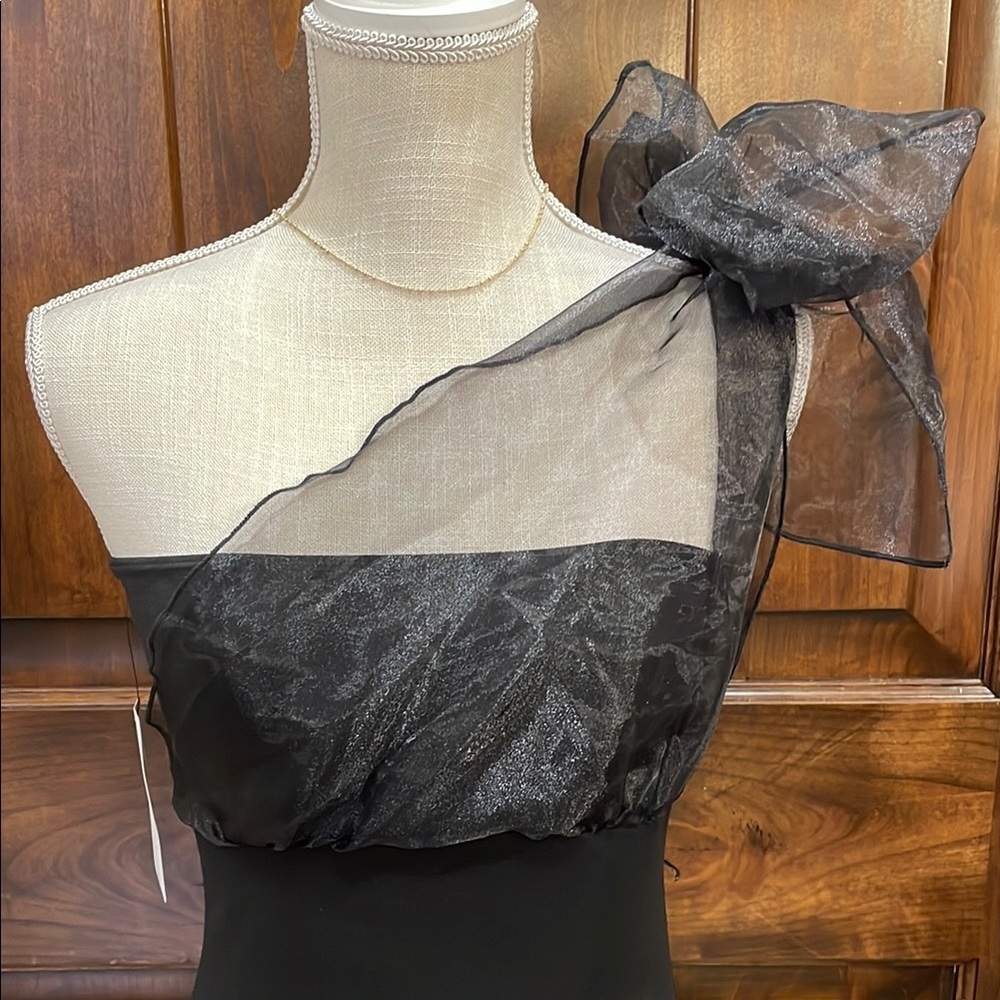 Blue Blush Black Asymmetrical Cocktail Dress - Picture 6 of 6